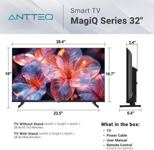 Antteq 32" FHD Smart TV – WebOS, ThinQ AI, Voice Remote, WiFi, Black