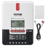 VEVOR 20A MPPT Solar Charge Controller, 12V / 24V Auto DC Input, Solar Panel Regulator Charger with LCD Display Temperature Sensor Cable, for Sealed(AGM), Gel, Flooded and Lithium Battery Charging