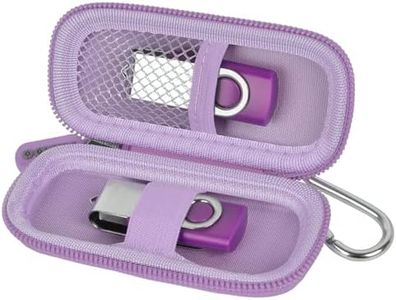USB Flash Drive Case, SD Card Holder Compatible with Thumb Drive, Memory Cards, SDXC SDHC Storage Bag, Electronic Accessories Organizer for SanDisk for Samsung for Inland (Light Purple)