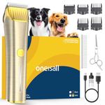 oneisall Cat Clippers,Low Noise Cat Grooming Clippers for Matted Long Hair,2 Speed Cordless Pet Clippers Kit for Cats Dogs and Pets (Gold)