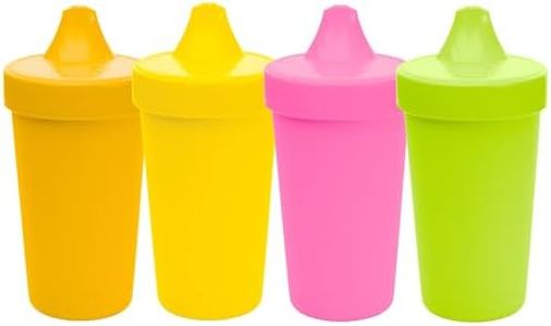 Re-Play Spill-Proof Sippy Cups for Toddlers - Kids Reusable 10 Oz Set of 4, Dishwasher & Microwave Safe, Made in USA, Citrus