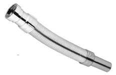 JAGGER JAG197 PVC Water Outlet Waste Pipe/CP Hose Pipe For Bathroom Wash Basin/Kitchen Sink, Flexible, Streachable And Chrome Finish - PACK OF (2)