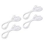 YOKIVE 4 Pcs Extension Power Cable, T5 T8 LED Tube with On-Off Switch, for Lighting, Great for Office, Home, Daily Use (White, 3 Pin, 1.8m / 5.9ft)