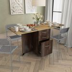 Studio Kook Dolce 4 Seater Folding Dining Table (Junglewood, Matte Finish. Without Chairs), Engineered Wood, Brown