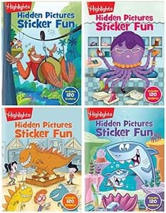 Highlights Hidden Pictures Sticker Fun Sticker Books for Kids Ages 3-6, 4-Pack of Sticker Books, 64 Pages of Seek and Find Sticker Activities, Books Double as Coloring Books, 480+ Stickers, Volume 1