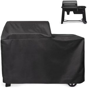 BAC761 Grill Cover for Traeger Woodridge Pellet Grill and Smoker, Heavy Duty Full-Length All-Weather Grill Cover Outdoor Accessories for Traeger, Black