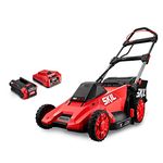 SKIL PM4910-10 CORE 40 20-Inch 40V Brushless Push Mower Kit Includes 5.0Ah Battery and Auto PWR Jump Charger, Red