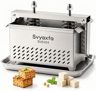Tofu Press Stainless Steel Tofu & Cheese Press - Quick Water Removal in 10-30 Mins - Perfect for Silken, Firm, or Extra Firm Tofu - BPA Free & Dishwasher Safe Food Strainers(6.6 * 4.7)