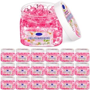 Dansib 18 Pcs Air Freshener Gel Bulk Odor Eliminator Gel Beads Odor Removing Gel Long Lasting Air Freshener Beads Eliminates Odors in Bathrooms, Cars, Boats, RVs and Pet Areas 8 Ounce (Rose)