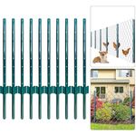 Thealyn Fence Posts 3 Feet,Pack of 10,Metal Fence Poles U Post Sturdy Duty Fence Stakes Step in Post No Dig Fence T Post for Garden Wire Fence Steel Sign Post