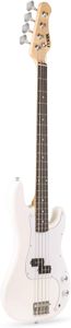 MAX Full-Size Bass Guitar Pack – White Electric Guitar Set