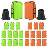 24 Pack Scrimmage Training Vests Adults Youths Kids, Team Practice Jersey with 2 Carry Bags, Sports Pinnies