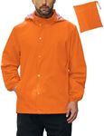 COOFANDY Men's Packable Waterproof Rain Jacket Lightweight Raincoat Rain Shell with Hood for Travel Golf Hiking Cycling