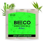 Beco Bamboo-3 Ply Toilet Paper/Tissue Roll| 160 Pulls x 12Rolls (1920 sheets)| Soft & Highly Absorbent| Eco-Friendly, Natural & Unbleached Toilet Paper Rolls