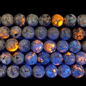 Cynbpm Beads for Bracelets Charms for Jewelry Making Supplies Bracelet Halloween Stone Flame Bulk Beads Gems for Crafting 10mm