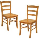 Winsome Wood Ladder Back Chair, Light Oak, Set of 2