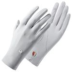 amokk 2 Pairs Sunblock UV Protection Gloves for Women Wrist Length Non-slip Driving Gloves (Grey)