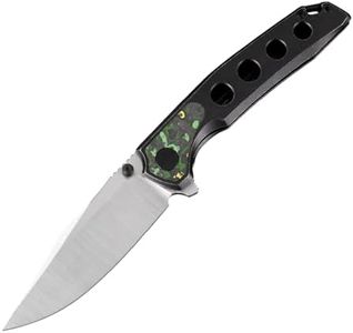 FerraMonster Folding Knife,Pocket Knife,3.46" Razor Sharp M390 Blade Survival Knife with Titanium Handle and Pocket Clip,EDC Knives for Hunting Camping Survival Outdoor Fishing Hiking,Black&Green