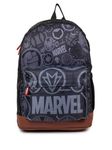 QIPS Marvel Licensed Avengers School Backpack for Kids |Printed School Bags for Boys & Girls| Tuition Bags for Kids| Lightweight Multi-Pocket Shoulder Backpacks| 18 Inches - Black