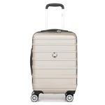 Delsey Paris Polycarbonate (PC) Margot 68 Cm Medium Check-in Polycarbonate (Pc) Expandable 4 Double Spinner Wheels Expandable Gold Hard-Sided Trolley Bag, Suitcase, Luggage