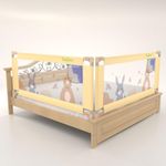 BAYBEE Bed Rail Guard for Baby Safety | Bed Side Protector for Baby with 28 Level Height Adjustable & Portable Bed Railing for Babies Safety Guard for Kids (6.5FtX6Ft, 2 Sides, Beige)