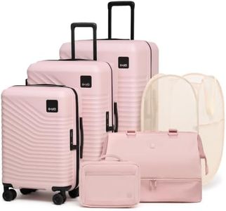 Coolife 6 Piece Travel Set: 3 Suitcases, Duffel, Organizer, Pop-Up Hamper