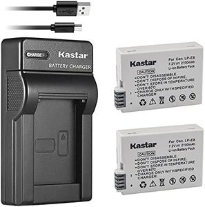 Kastar Battery (X2) & Slim USB Charger for LP-E8, LC-E8E and EOS 550D, EOS 600D, EOS 700D, EOS Rebel T2i, EOS Rebel T3i, EOS Rebel T4i, EOS Rebel T5i Cameras, Grip BG-E8