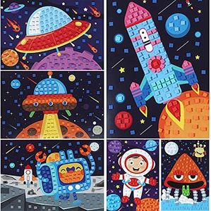 LZHZH Mosaic Sticker Art Kits for Kids Foam Craft Stickers Mosaics Pictures DIY Sticker-by-Number Handmade Art Kits for Kids