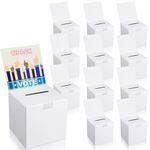 12 Pcs Ballot Box Raffle Box Donation Box for Fundraising 6 x 6 x 6 Inch Cardboard Raffle Ticket Box with Slot Suggestion Box Removable Header Charity Box for Collecting Business Card Voting Contest