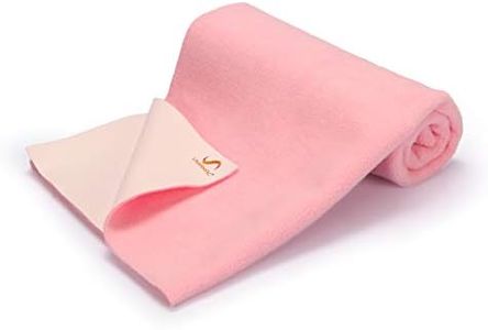 Umanac Baby Waterproof Crib Dry Sheet | Pink, Small (70 x 50cm) | Wash, Reuse, Quick Absorbent Bed Pad, Bed Wetting Underpad, Mattress Protector | Toilet Training Sleep Mat - Infant, Child & Adult
