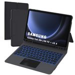 for Samsung Galaxy Tab S9 FE+ / S9 Plus /S10+ 12.4 inch Keyboard Case - Folio Combo Smart Tablet Keyboard Cover with Trackpad - 7 Color Backlit Keyboard Case for Tab S10+/ S9+/ S9 FE Plus 12.4"