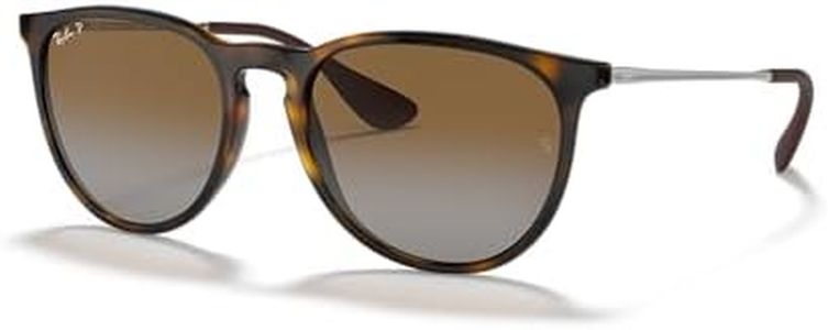 Ray-Ban RB4171 Erika Round Sunglasses, Light Havana/Polarized Grey Gradient Brown, 54 mm