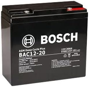 Bosch BAC12-20 12V 20AH VRLA AGM Rechargeable Deep Cycle Battery Black