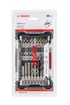 Bosch Pick & Click Extra Hard Drill and Drive Mixed Bit Set, S2 Modified Steel, For Screwdriving & Nut Driving (20-pieces)