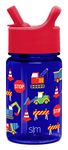 Simple Modern Kids Water Bottle with Straw | Leak Proof Tritan Plastic BPA-Free for Toddler, Girls, Boys | Summit Collection | 12oz | Under Construction