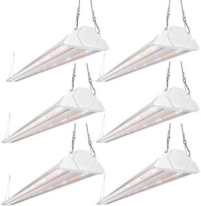 FREELICHT 6 Pack 4ft LED Grow Light, 60W (350W Equivalent), Sunlike Full Spectrum Integrated Plant Light for Hydroponic Indoor Plant Succulent Seedling Veg and Flower, Plug in with On/Off Switch