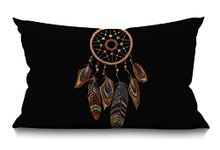 BGBDEIA Dreamcatcher Cushion Cover Embroidery Tribal Dream Catcher Boho American Talisman Cotton Linen Decorative Rectangular Throw Pillow Cover Pillowcase for Sofa and Bed Couch 12"X20" 30 x 50 cm