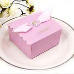 JZK 50 x" It's a girl" pink baby girl baby shower favour boxes paper sweets box for sweets macaron chocolate cookie for baby shower baptism newborn party mother to be party