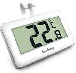 Fridge Thermometer Digital Refrigerator Thermometer, Suplong Digital Waterproof Fridge Freezer Thermometer With Easy to Read LCD Display (White-1)
