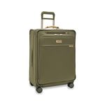 Briggs & Riley 66cm Medium Expandable Spinner - Hold Luggage for Travel, Suitcases with Wheels, Softside Rolling Bag for Men & Women, Self-Repairing Zipper - Baseline Collection, Olive