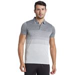 berge' Mens Polyester Autostriper Dry Fit Polo Tshirts for Men, Quick Drying & Breathable Fabric, Gym Wear Tees & Workout Tops|Collar Tshirt for Men|Slim Fit Half Sleeve Tshirt|Light Grey - L