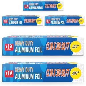 5 Packs, Very Thick miktomeh 12 Inches Wide Heavy Duty Aluminum Foil Grilling Foil Roll, 12 Inches x 300 Square Feet (Pack of 5)