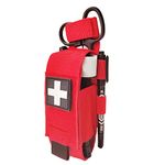 Tactical Tourniquet Pouch Holder TQ Tourniquet Case & Trauma Medical Shear Pouch (Red)