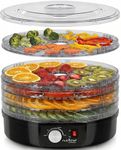 NutriChef Electric Countertop Food Dehydrator Machine - Professional Multi-Tier Food Preserver, Beef Jerky Maker, Fruit Vegetable Fish Poultry Dryer w/ 5 Stackable Trays, 180° F Max Temp