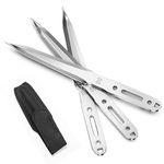 THRWCLUB Throwing Spikes 3-Pack Set, 10.11" Length, 0.236" Thickness, Full Tang Stainless Steel Design, Complete with Nylon Sheaths for Recreation and Competition