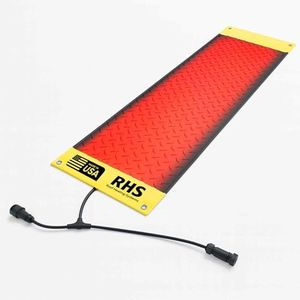 Roof Heating Systems Snow Melting Stair Treads, 34 x 11 inches, Diamond-Plate Surface, Yellow Border, Installation Kit Included