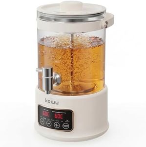 Kawu 2.5L Electric Kettle & Tea Maker with Steam Infuser, 7-in-1 Glass Water Boiler and Warmer, Variable Temperature Control Hot Water Dispenser, 24H Keep Warm for Tea, Office
