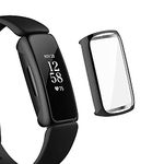 LIRAMARK Soft TPU Front Protection Case Cover for Fitbit Luxe Smart Watch (Black)