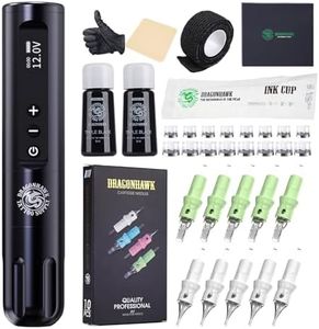 Dragonhawk X9 Wireless Tattoo Maschine Pen Wireless Battery Tattoo Pen Tattoo Rotary Maschine Motor Gun Brushlless Motor LCD Display with 3400mAh Capacity Battery for tattoo Artists (kit)