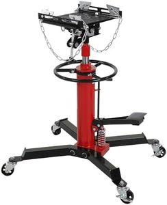 GarveeTech Transmission Jack - 1100lbs, 2-Stage Adjustable Telescoping Hydraulic High Lift Jack, Easy-Move & Lock, Foot Pedal & 360° Swivel Wheel, Red/Blue for Garage/Workshop/Car Lift
